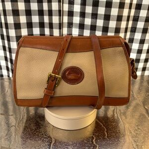 Dooney & Bourke Vintage All Weather Leather Zip Top Crossbody in Cream